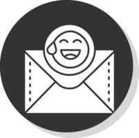 emoji glyphe gris cercle icône vecteur