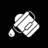 icône inversée de glyphe de seau vecteur
