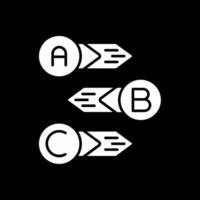 diagramme glyphe inversé icône vecteur