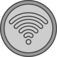 Wifi ligne rempli niveaux de gris icône vecteur