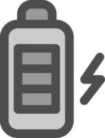 batterie ligne rempli niveaux de gris icône vecteur