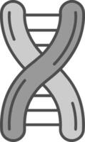 ADN ligne rempli niveaux de gris icône vecteur