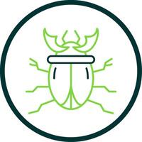 scarabée ligne cercle icône vecteur