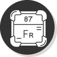 francium glyphe gris cercle icône vecteur