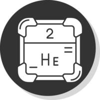 hélium glyphe gris cercle icône vecteur