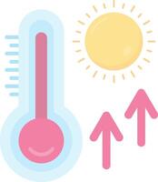 thermomètre plat lumière icône vecteur