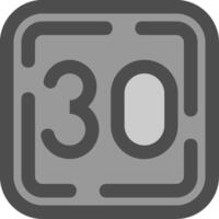 30 ligne rempli niveaux de gris icône vecteur