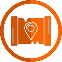 carte glyphe Orange cercle icône vecteur