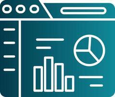 analytique glyphe pente rond coin icône vecteur