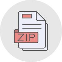 Zip *: français ligne rempli lumière cercle icône vecteur