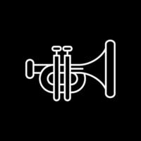 icône inversée de la ligne de trompette vecteur