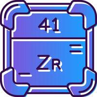 zirconium pente rempli icône vecteur