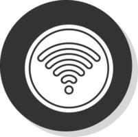 Wifi glyphe gris cercle icône vecteur