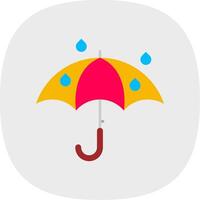 parapluie plat courbe icône vecteur