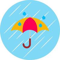 parapluie plat bleu cercle icône vecteur