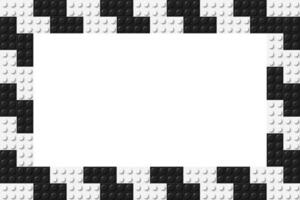 Facile Cadre composé de deux Lignes de noir et blanc jouet blocs. noir et blanc brique bannière. abstrait vecteur Contexte