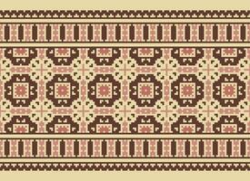 géométrique ethnique modèle. pixel modèle. conception pour vêtements, tissu, arrière-plan, fond d'écran, emballage, batik. tricots, broderie style. aztèque géométrique art ornement imprimer. vecteur illustration.