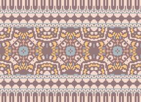 traverser point frontière. broderie traverser point. ethnique motifs. géométrique ethnique Indien modèle. originaire de ethnique motif.texture textile en tissu Vêtements tricots imprimer. pixel horizontal sans couture vecteur. vecteur