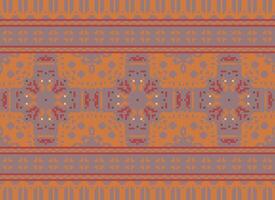 traverser point frontière. broderie traverser point. ethnique motifs. géométrique ethnique Indien modèle. originaire de ethnique motif.texture textile en tissu Vêtements tricots imprimer. pixel horizontal sans couture vecteur. vecteur