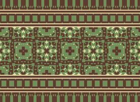 pixel millésimes traverser point traditionnel ethnique modèle paisley fleur ikat Contexte abstrait aztèque africain indonésien Indien sans couture modèle pour en tissu impression tissu robe tapis rideaux et sarong vecteur