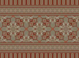 magnifique pixel motifs traditionnel populaire style, géométrique ethnique sans couture modèle vecteur illustration. conception pour traverser point, tapis, fond d'écran, vêtements, texte tissu, emballage, batique, broderie