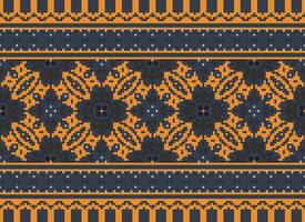 magnifique pixel motifs traditionnel populaire style, géométrique ethnique sans couture modèle vecteur illustration. conception pour traverser point, tapis, fond d'écran, vêtements, texte tissu, emballage, batique, broderie