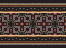 magnifique pixel motifs traditionnel populaire style, géométrique ethnique sans couture modèle vecteur illustration. conception pour traverser point, tapis, fond d'écran, vêtements, texte tissu, emballage, batique, broderie