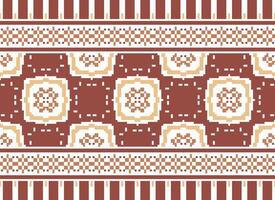 pixel traverser point traditionnel ethnique modèle paisley fleur ikat Contexte abstrait aztèque africain indonésien Indien sans couture modèle pour en tissu impression tissu robe tapis rideaux et sarong vecteur