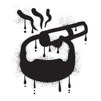 cigarette graffiti sur cendrier avec noir vaporisateur peindre vecteur