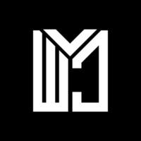 création de logo de lettre wj sur fond noir. wj concept de logo de lettre initiales créatives. conception de lettre wj. vecteur