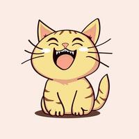 mignonne chats sourire, content, animal, des illustrations vecteur