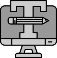 logo conception ligne rempli niveaux de gris icône vecteur