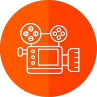 vidéo caméra ligne rouge cercle icône vecteur