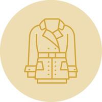 manteau ligne Jaune cercle icône vecteur