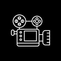 icône de ligne de caméra vidéo inversée vecteur