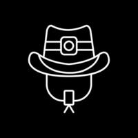 icône inversée de la ligne de chapeau de cowboy vecteur