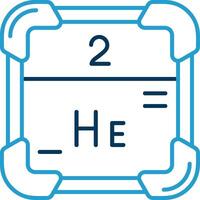 hélium ligne bleu deux Couleur icône vecteur