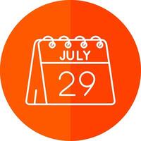 29e de juillet ligne rouge cercle icône vecteur