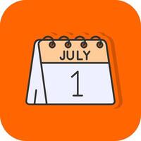 1er de juillet rempli Orange Contexte icône vecteur