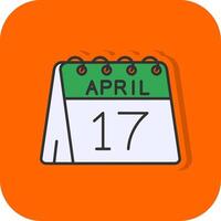 17e de avril rempli Orange Contexte icône vecteur