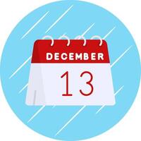 13e de décembre plat bleu cercle icône vecteur