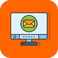 email rempli Orange Contexte icône vecteur