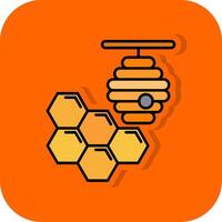 nid d'abeille rempli Orange Contexte icône vecteur