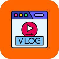 vlog rempli Orange Contexte icône vecteur