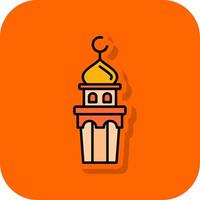 minaret rempli Orange Contexte icône vecteur