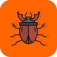 scarabée rempli Orange Contexte icône vecteur