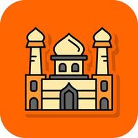 mosquée rempli Orange Contexte icône vecteur