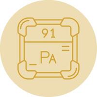 protactinium ligne Jaune cercle icône vecteur