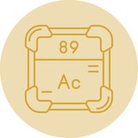 actinium ligne Jaune cercle icône vecteur