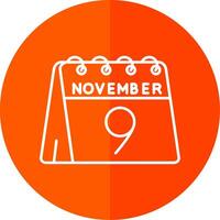 9e de novembre ligne rouge cercle icône vecteur